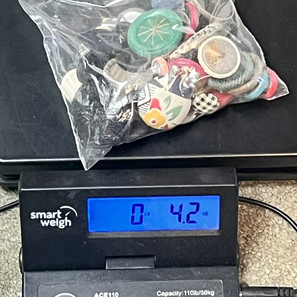 Vintage Button Lot Mixed Assorted Fabric Covered Studded Sewing Crafts 4.2 oz - Picture 6 of 6